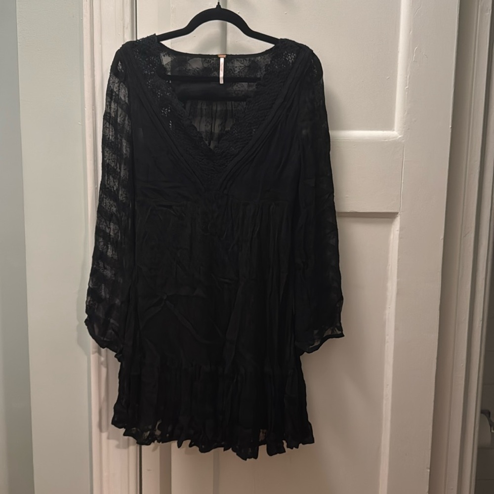 FREE PEOPLE Black Lace Dress Size S